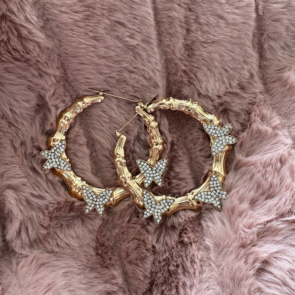 Gold Butterfly Earrings